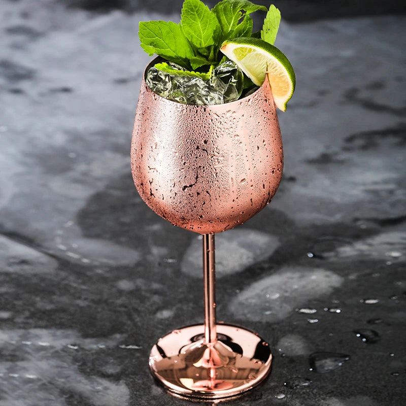 2Pcs Metal Wine Glasses