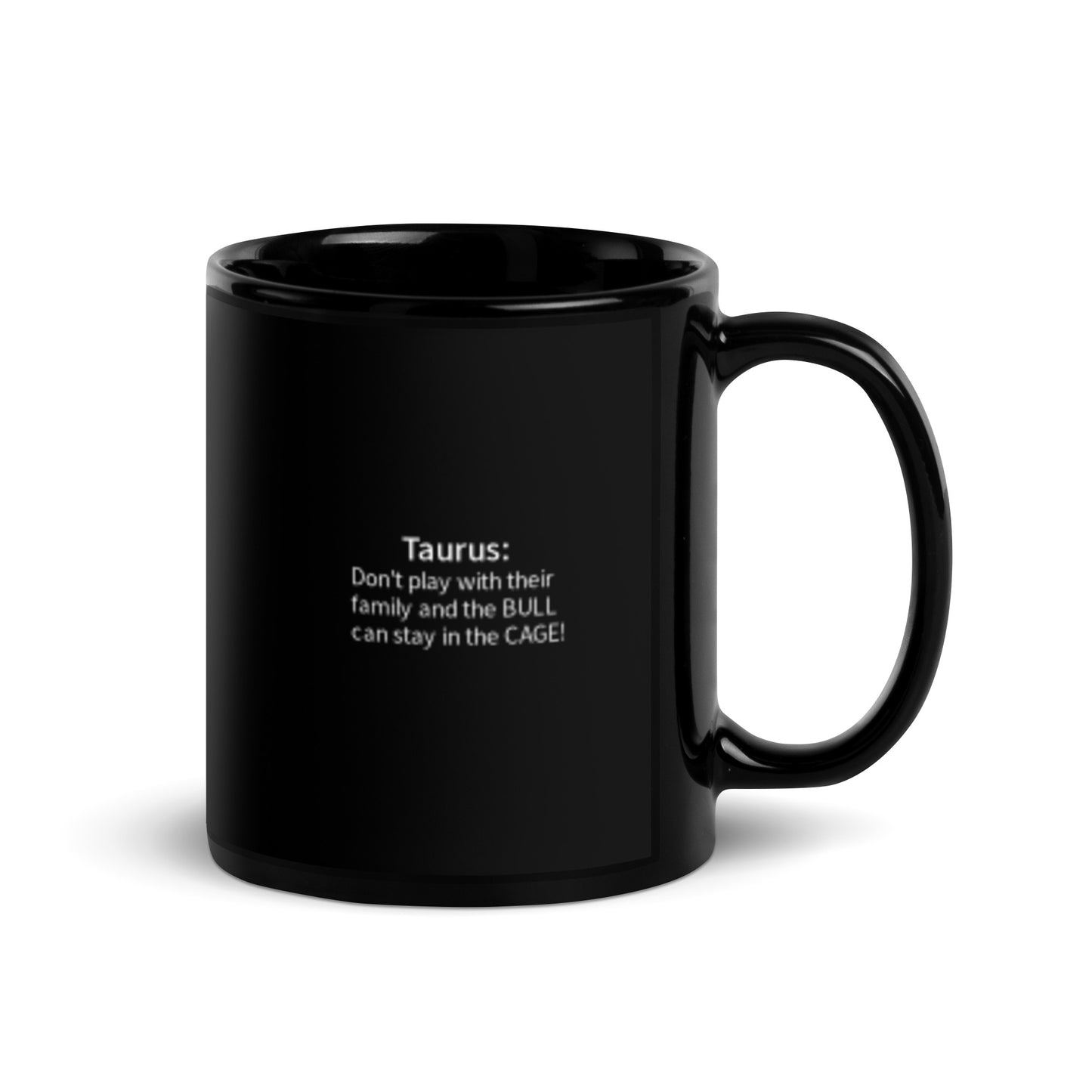 Taurus the Bull -Black Glossy Mug