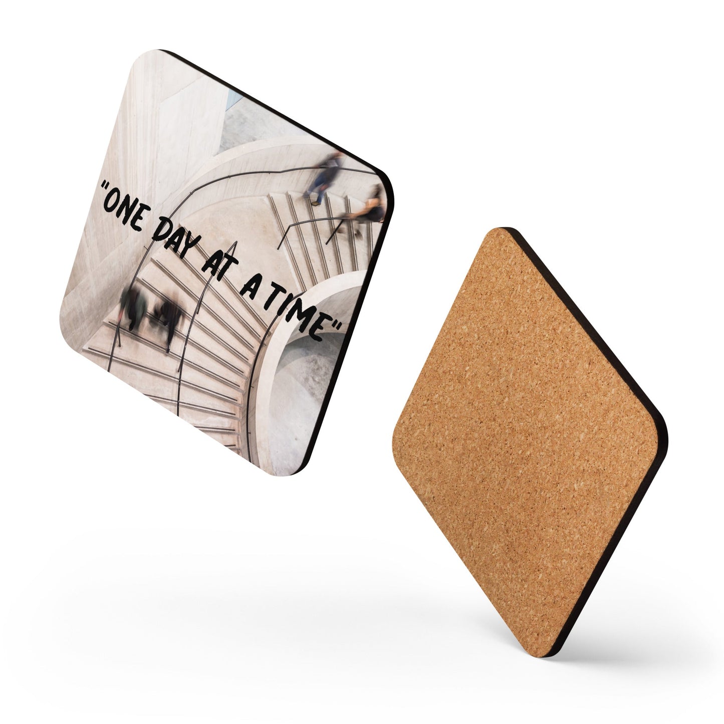 "One Day at a Time" Cork-back coaster