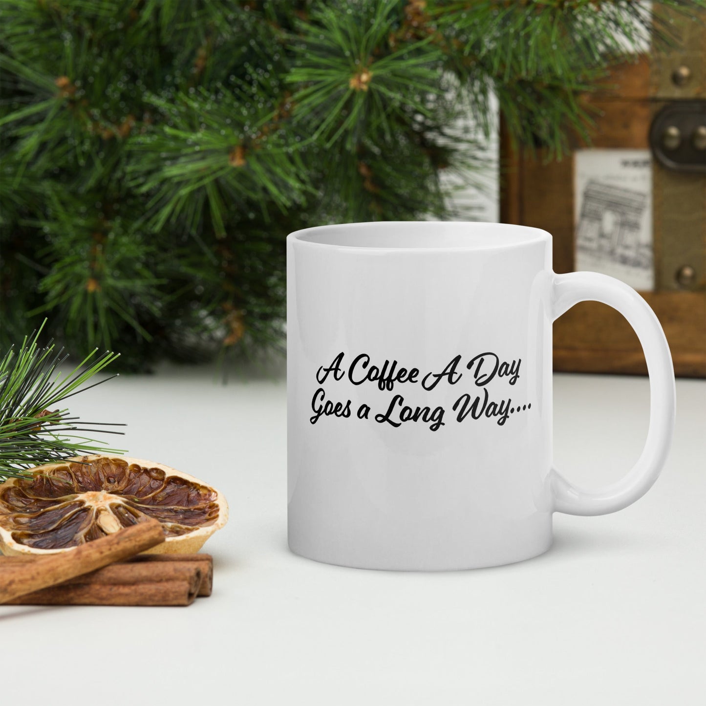 A Coffee A Day-White glossy mug