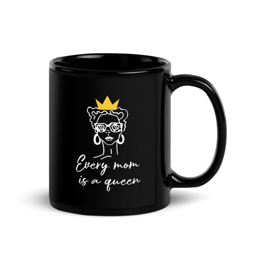 Queen-Black Glossy Mug