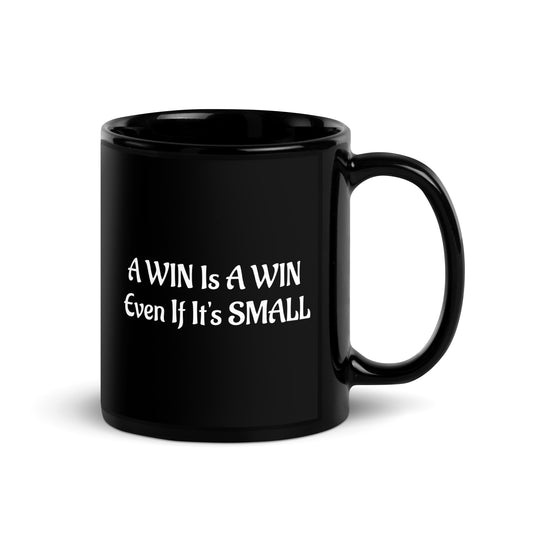 WIN Black Glossy Mug