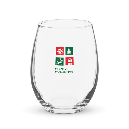 Holiday-Stemless wine glass
