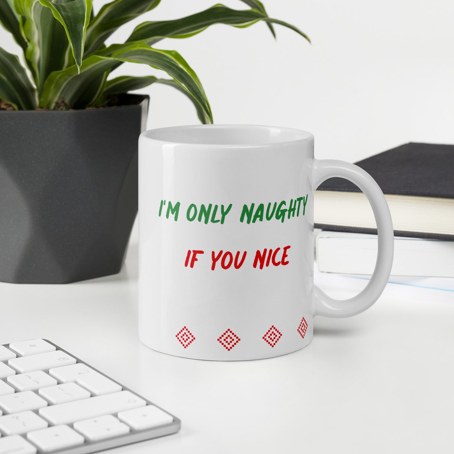 Naughty or Nice Mug-White glossy mug